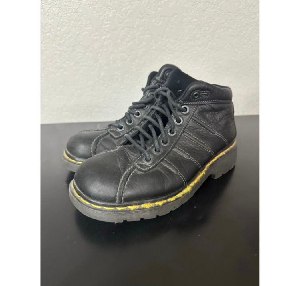 Dr. Martens 9763 Made In England Black Leather Chunky Work Boot Men 6 Grunge Y2K